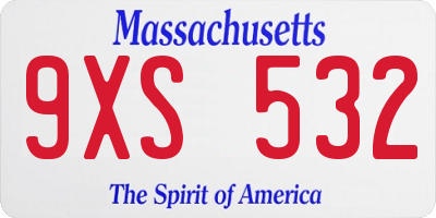 MA license plate 9XS532