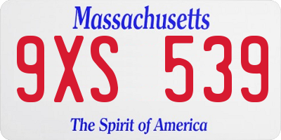 MA license plate 9XS539