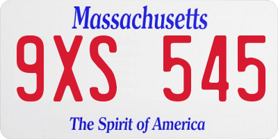 MA license plate 9XS545