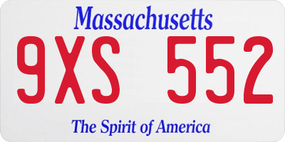 MA license plate 9XS552