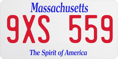 MA license plate 9XS559