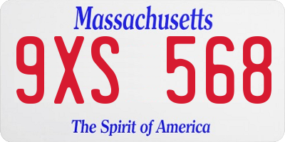 MA license plate 9XS568