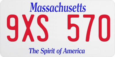 MA license plate 9XS570