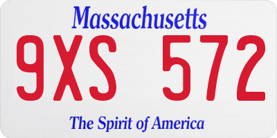 MA license plate 9XS572