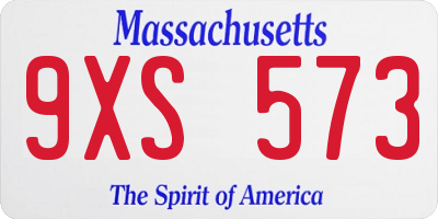 MA license plate 9XS573