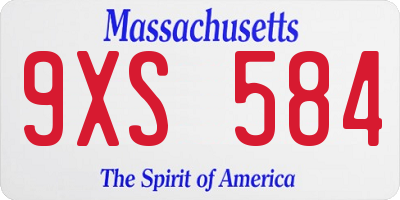 MA license plate 9XS584