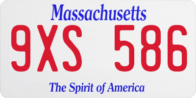 MA license plate 9XS586