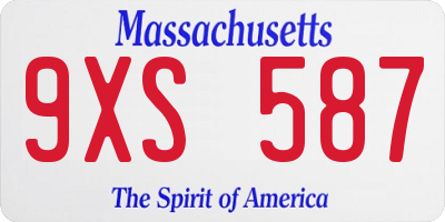 MA license plate 9XS587