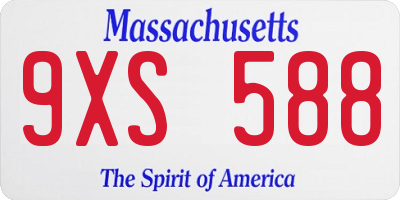 MA license plate 9XS588