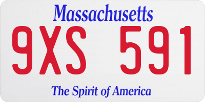 MA license plate 9XS591