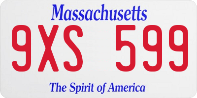 MA license plate 9XS599