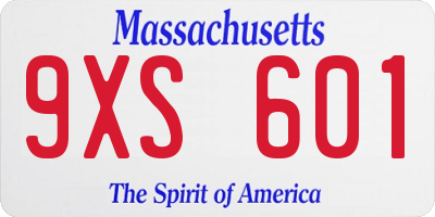 MA license plate 9XS601