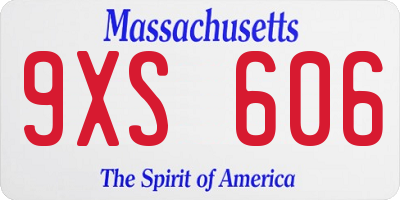 MA license plate 9XS606