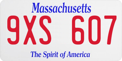 MA license plate 9XS607