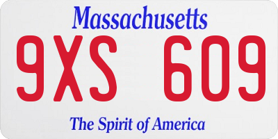 MA license plate 9XS609