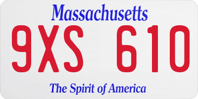 MA license plate 9XS610