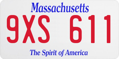 MA license plate 9XS611