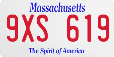 MA license plate 9XS619