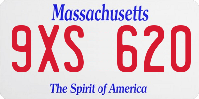 MA license plate 9XS620