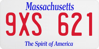 MA license plate 9XS621