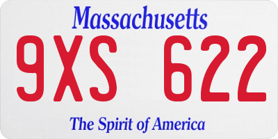 MA license plate 9XS622