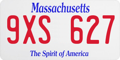 MA license plate 9XS627