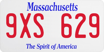 MA license plate 9XS629