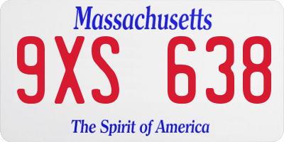 MA license plate 9XS638