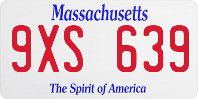 MA license plate 9XS639