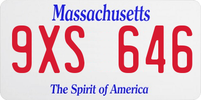 MA license plate 9XS646