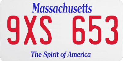 MA license plate 9XS653