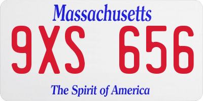 MA license plate 9XS656