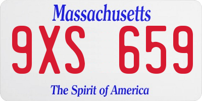 MA license plate 9XS659