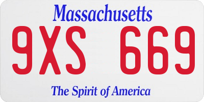MA license plate 9XS669