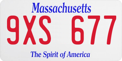 MA license plate 9XS677