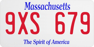 MA license plate 9XS679