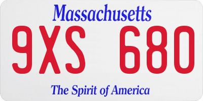 MA license plate 9XS680