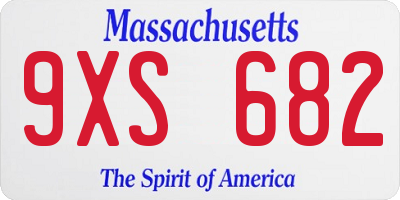 MA license plate 9XS682