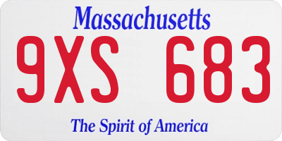 MA license plate 9XS683