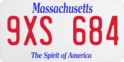 MA license plate 9XS684
