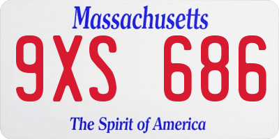 MA license plate 9XS686