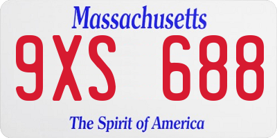 MA license plate 9XS688