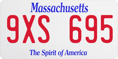 MA license plate 9XS695