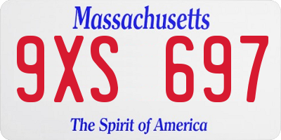 MA license plate 9XS697