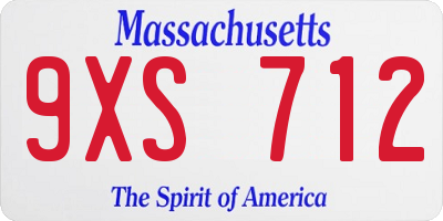 MA license plate 9XS712