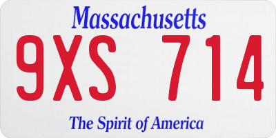 MA license plate 9XS714