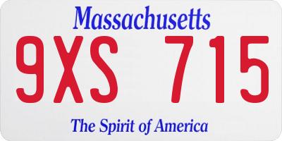 MA license plate 9XS715