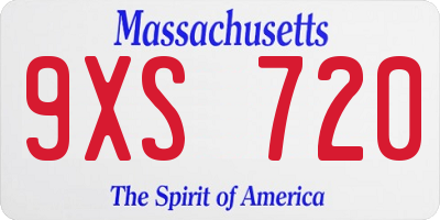 MA license plate 9XS720