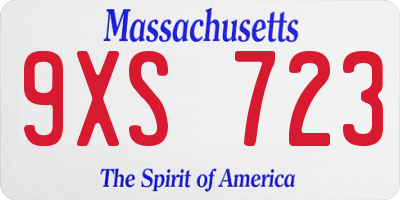 MA license plate 9XS723