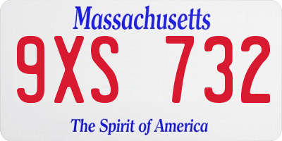 MA license plate 9XS732